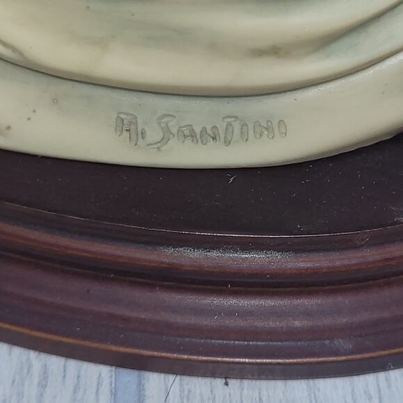 Vintage Italian A Santini Virgin Mary Baby Jesus Sculpture Bust Religious Statue - Picture 4 of 9